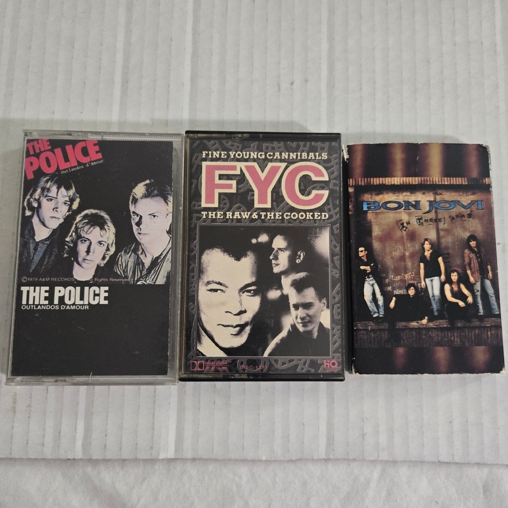 VTG Cassette‎ Tape Lot The Police Bon Jovi Fine Young Cannibals Rock Pop Tapes